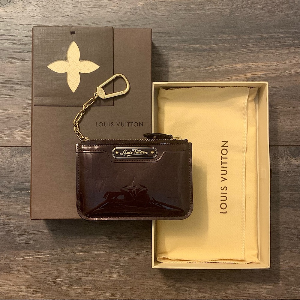 ❌SOLD❌ Louis Vuitton Amarante Monogram Vernis Key Pouch / Pochette Cles NM